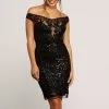 Windsor. Carina Sequined Mesh Mini Dress