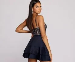 Windsor. Sami Sequin And Lace Party Dress -Formal Dresses Online Shop 05001 0035 3 6bd15092 52b3 46cd b52b b5ed0c8fcdc4