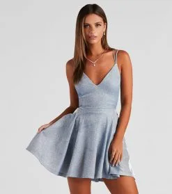 Windsor. Rashida Lattice Back Glitter Dress