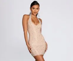 Windsor. Kim Rise And Slay Halter Mini Dress