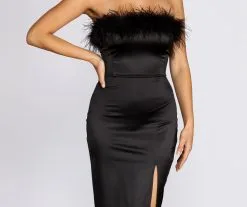 Windsor. Robin Formal Satin Midi Dress -Formal Dresses Online Shop 05001 0236 3