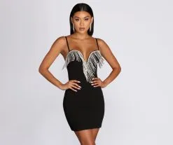 Windsor. Gia Rhinestone Mini Dress