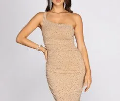 Windsor. Amari Heat Stone One Shoulder Midi Dress -Formal Dresses Online Shop 05001 0252 3