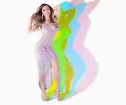 Windsor. Star In Sequins Wrap Midi Dress -Formal Dresses Online Shop 05001 0277 1