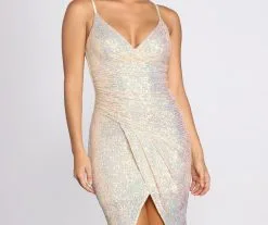 Windsor. Star In Sequins Wrap Midi Dress -Formal Dresses Online Shop 05001 0277 4