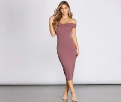 Windsor. Kiabeth Off Shoulder Midi Dress -Formal Dresses Online Shop 05001 0289 1