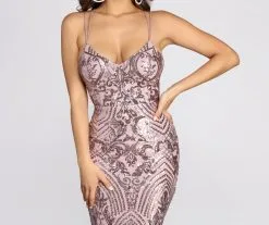Windsor. Sandra Sequin Midi Dress -Formal Dresses Online Shop 05001 0304 3