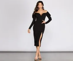 Windsor. Fiona Crepe Midi Dress -Formal Dresses Online Shop 05001 0331 4 ca18479d 149d 4c93 bb6b 9ffd7f48d7ab