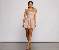 Windsor. Angela Glitter Lace Party Dress 9 Windsor. Angela Glitter Lace Party Dress -Formal Dresses Online Shop 05001 0379 4