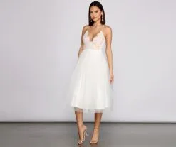 Windsor. Olivia Eyelash Lace Tulle Party Dress -Formal Dresses Online Shop 05001 0393 4