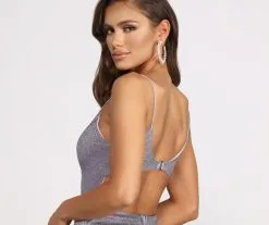 Windsor. Britney Formal Glitter Asymmetrical Mini Dress -Formal Dresses Online Shop 05001 0400 5