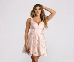 Windsor. Heather Formal Floral Burnout Organza Party Dress