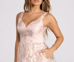 Windsor. Heather Formal Floral Burnout Organza Party Dress -Formal Dresses Online Shop 05001 0437 3