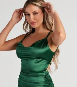 Windsor. Becca Satin Lace-Up Ruched Mini Dress -Formal Dresses Online Shop 05001 0499 4 7cff389a 619f 4895 ae07 da6331661927 2