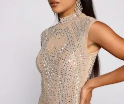 Windsor. Vicky Heat Stone Mesh Mini Dress -Formal Dresses Online Shop 05001 0513 3