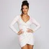 Windsor. Serena Sequin Wrap-Front Mini Dress
