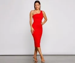 Windsor. Alessandra Formal One-Shoulder Midi Dress 50 Windsor. Alessandra Formal One-Shoulder Midi Dress -Formal Dresses Online Shop 05001 0694 1 2