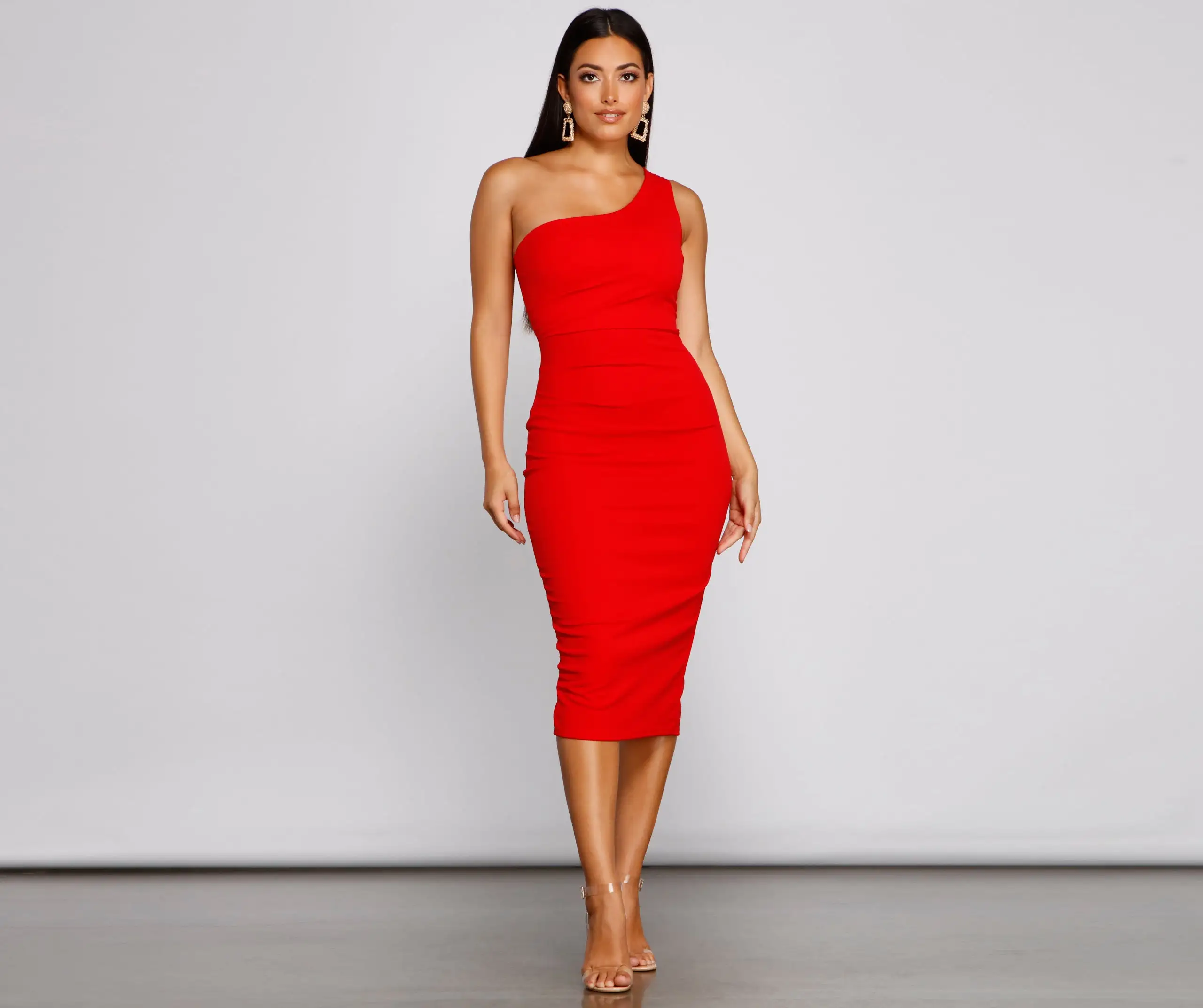 Windsor. Alessandra Formal One-Shoulder Midi Dress 14 Windsor. Alessandra Formal One-Shoulder Midi Dress - Image 12