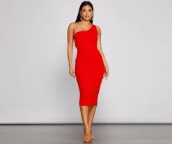 Windsor. Alessandra Formal One-Shoulder Midi Dress -Formal Dresses Online Shop 05001 0694 4 3