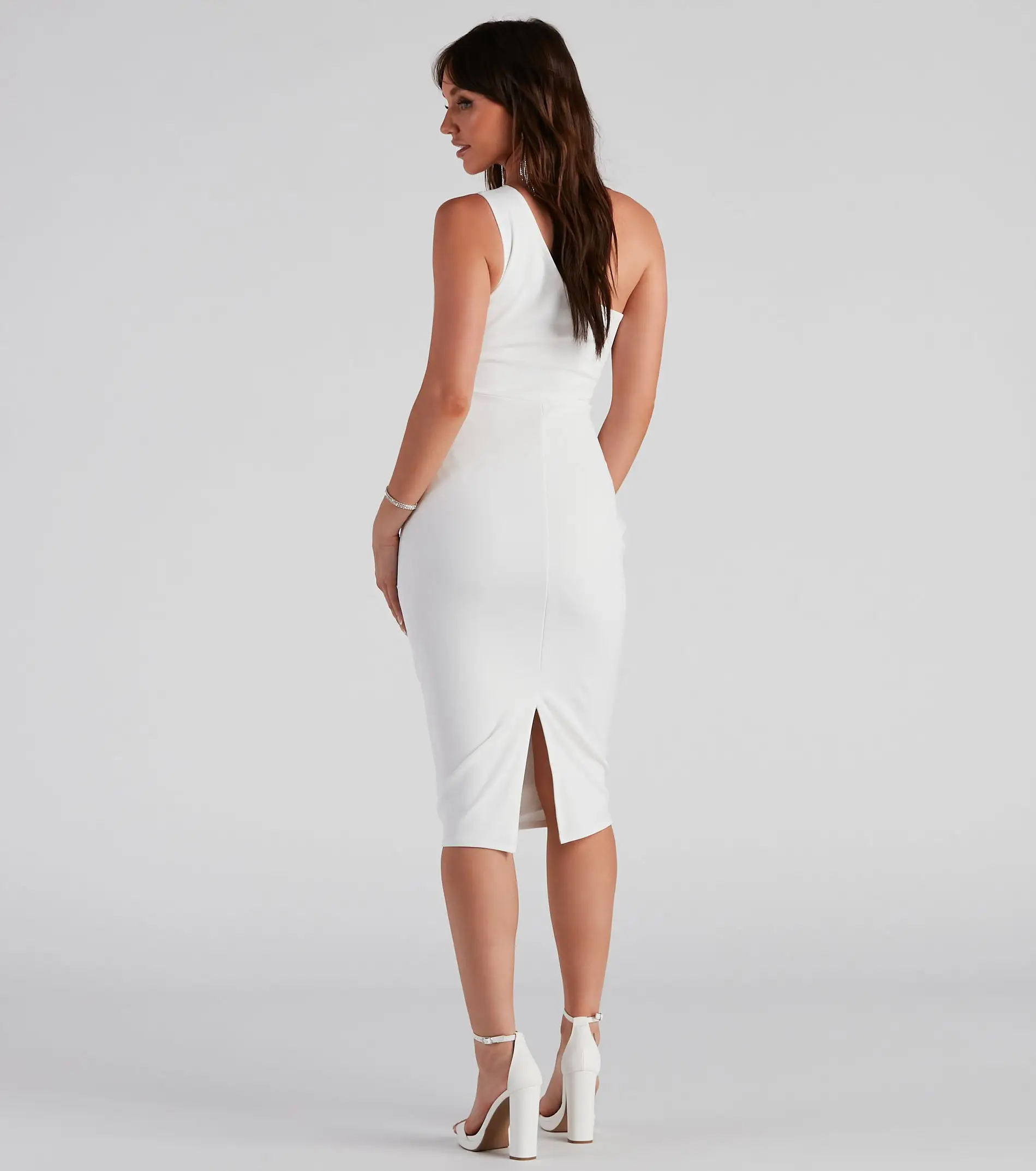 Windsor. Alessandra Formal One-Shoulder Midi Dress 4 Windsor. Alessandra Formal One-Shoulder Midi Dress - Image 2