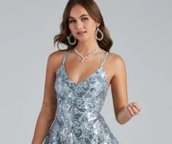 Windsor. Ciela Sequin Scroll X-Back Skater Party Dress 8 Windsor. Ciela Sequin Scroll X-Back Skater Party Dress -Formal Dresses Online Shop 05001 0752 3 d4e1fe9d 0c91 4cd3 9df2 5ec0256e24fc