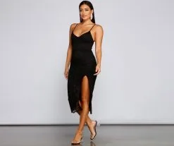 Windsor. Seraphina Formal Sleeveless Lace Midi Dress