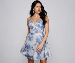 Windsor. Vivi Formal Foiled Woven Glitter Party Dress