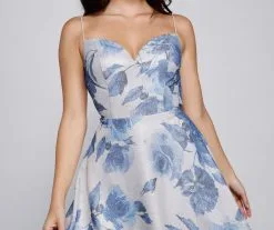 Windsor. Vivi Formal Foiled Woven Glitter Party Dress -Formal Dresses Online Shop 05001 0794 3