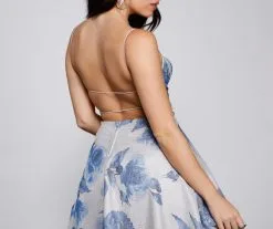 Windsor. Vivi Formal Foiled Woven Glitter Party Dress -Formal Dresses Online Shop 05001 0794 4