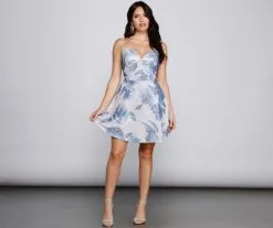 Windsor. Vivi Formal Foiled Woven Glitter Party Dress -Formal Dresses Online Shop 05001 0794 5