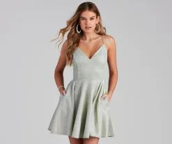 Windsor. Erina Formal Woven Glitter And Lace Dress -Formal Dresses Online Shop 05001 0946 1