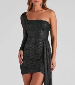 Windsor. Scarlet Formal Glitter Drape Dress -Formal Dresses Online Shop 05001 0977 4