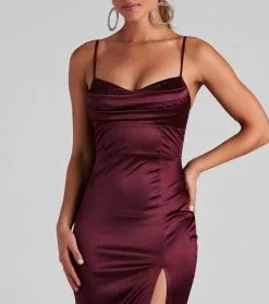 Windsor. Adisson Formal Satin Heat Stone Midi Dress -Formal Dresses Online Shop 05001 0983 2