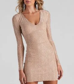 Windsor. Brielle Heat Stone Mesh Mini Dress -Formal Dresses Online Shop 05001 1036 4