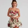 Windsor. Darcie Floral Bustier Party Dress -Formal Dresses Online Shop 05001 1103 1