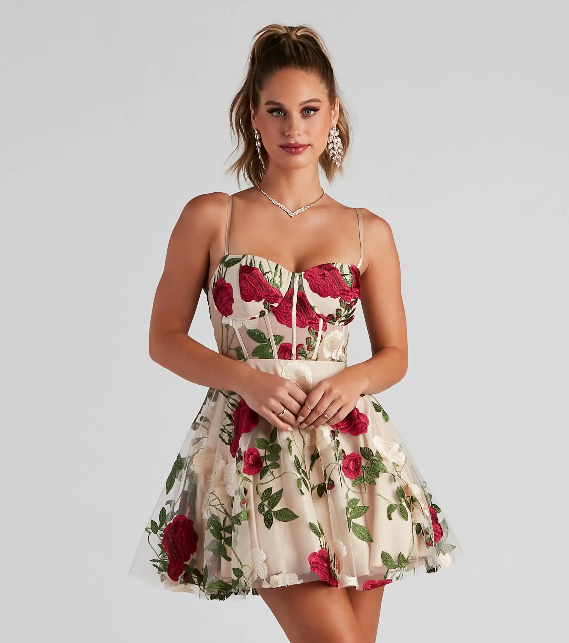 Windsor. Darcie Floral Bustier Party Dress 3 Windsor. Darcie Floral Bustier Party Dress