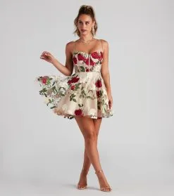 Windsor. Darcie Floral Bustier Party Dress 7 Windsor. Darcie Floral Bustier Party Dress -Formal Dresses Online Shop 05001 1103 2