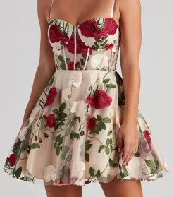 Windsor. Darcie Floral Bustier Party Dress 9 Windsor. Darcie Floral Bustier Party Dress -Formal Dresses Online Shop 05001 1103 4
