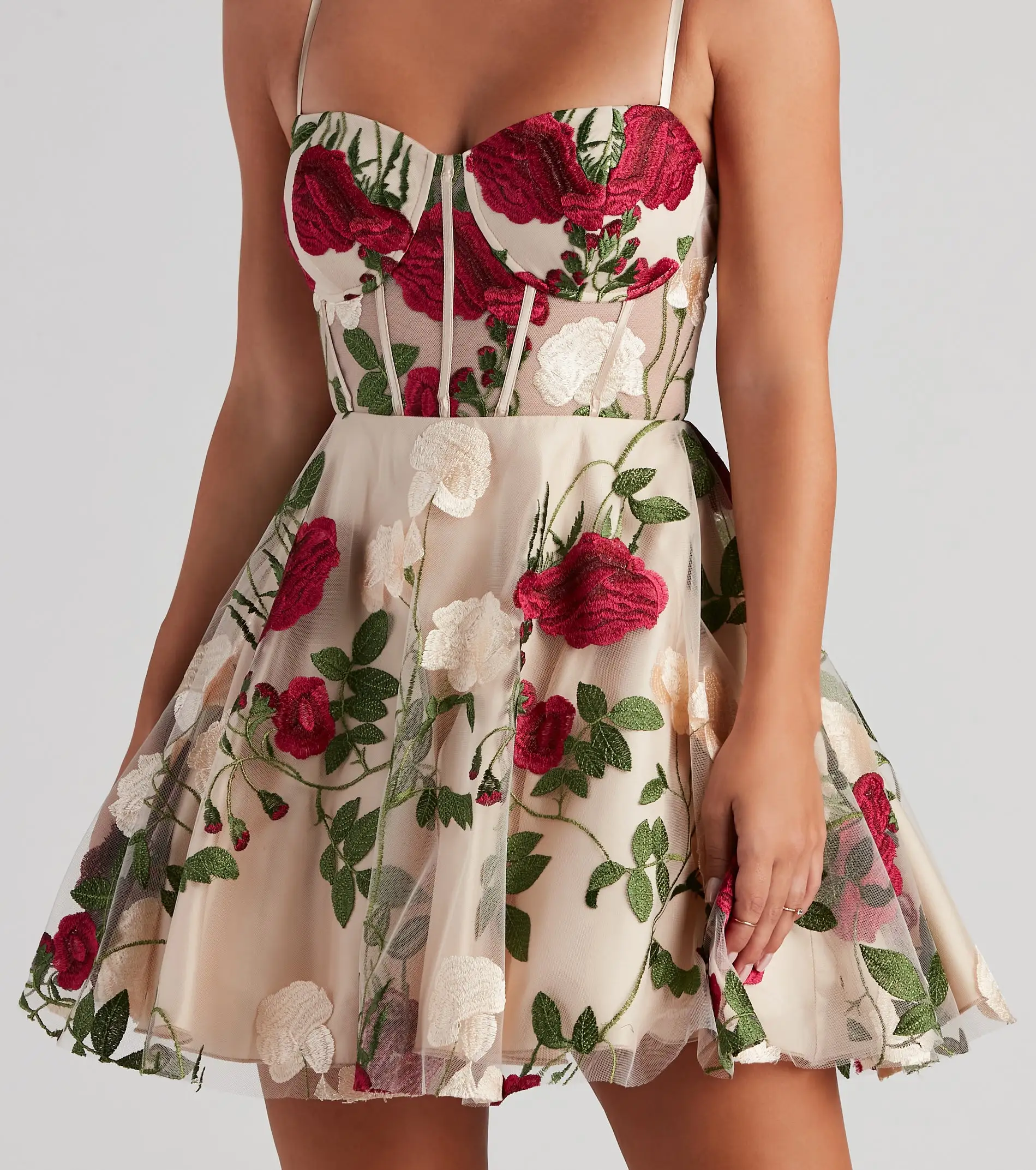Windsor. Darcie Floral Bustier Party Dress 6 Windsor. Darcie Floral Bustier Party Dress - Image 4