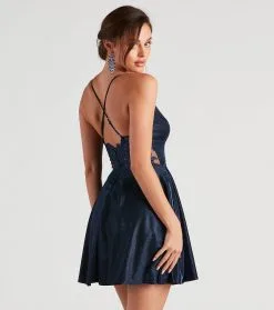 Windsor. Erina Formal Woven Glitter And Lace Dress -Formal Dresses Online Shop 05001 1155 2