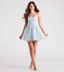 Windsor. Esmeralda Tulle Sequin Strapless Party Dress 8 Windsor. Esmeralda Tulle Sequin Strapless Party Dress -Formal Dresses Online Shop 05001 1514 3