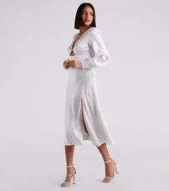 Windsor. Kacy Formal Satin Cutout Midi Dress -Formal Dresses Online Shop 05001 1551 3