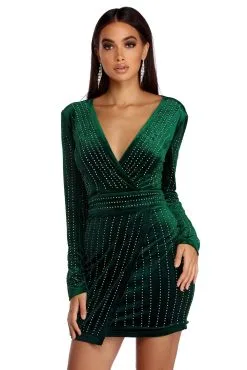 Windsor. Cassie Velvet Wrap Dress