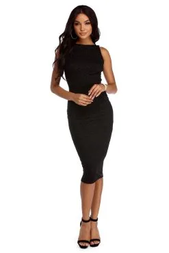 Windsor. Heather Formal Glitter Midi Dress