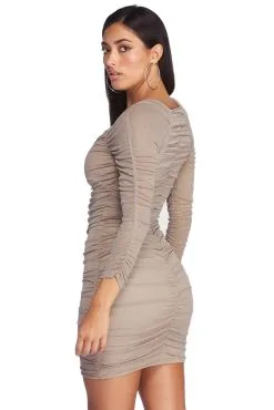 Windsor. Emily Ruched Glitter Mini Dress -Formal Dresses Online Shop 05001 3956 3