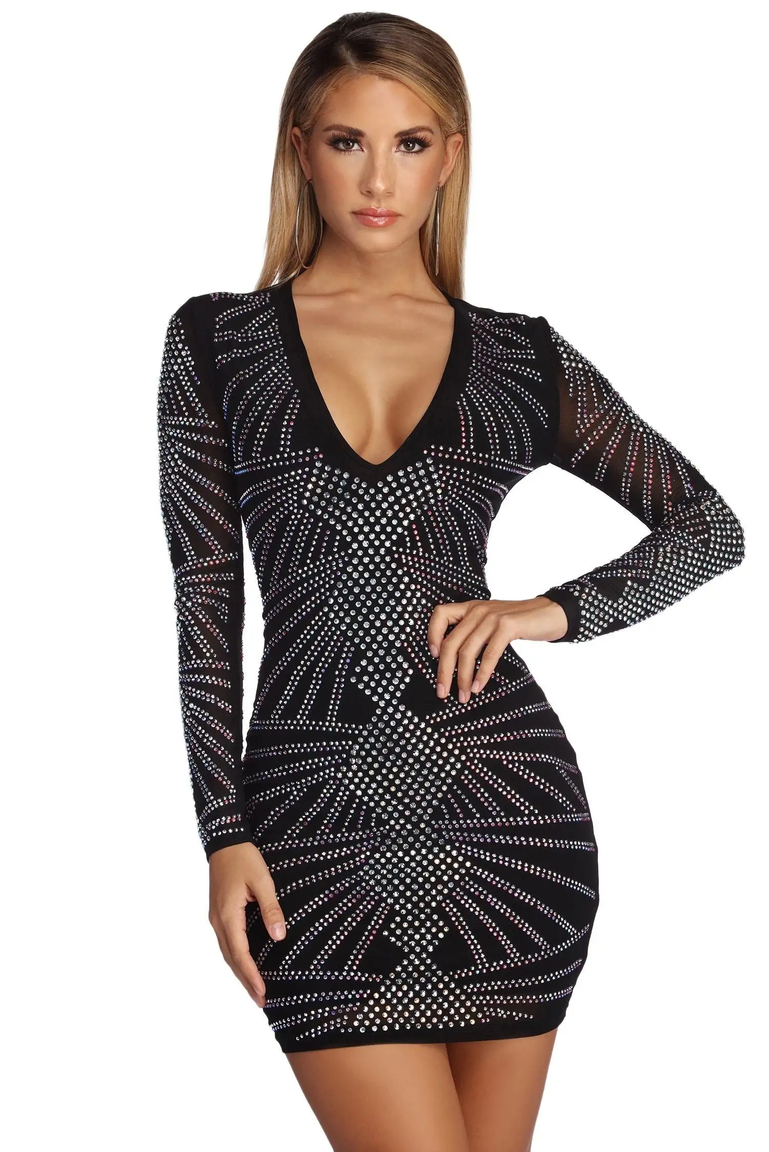 Windsor. Deandra Precious Heat Stone Bodycon Dress 3 Windsor. Deandra Precious Heat Stone Bodycon Dress