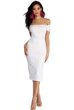 Windsor. Leslie High Slit Midi Lace Dress 15 Windsor. Leslie High Slit Midi Lace Dress -Formal Dresses Online Shop 05001 4092 2