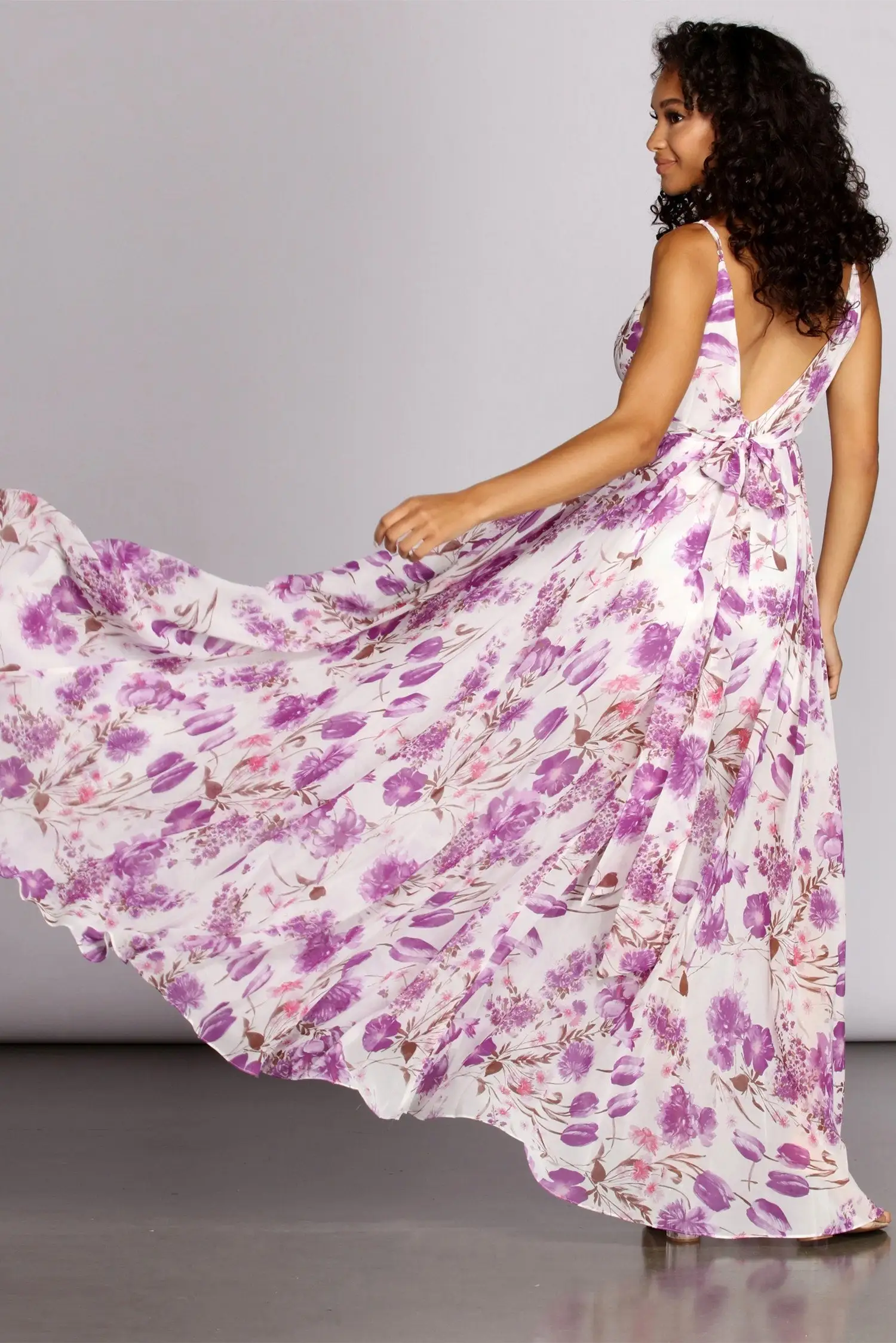 Windsor. Sally Floral Chiffon Formal Dress 4 Windsor. Sally Floral Chiffon Formal Dress - Image 2