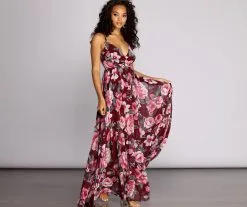 Windsor. Rowan Floral Chiffon Formal Dress