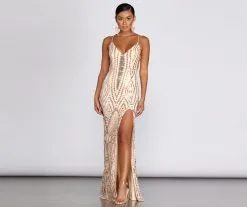 Windsor. Caressa Sequin Evening Gown